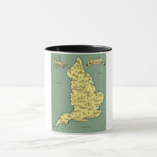 Illustrierte Reisekarte von England Tasse