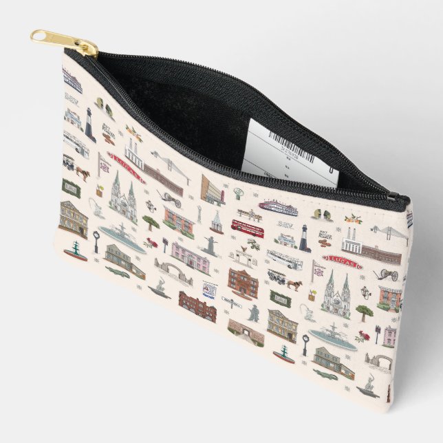 Illustrierte Reisetasche Savannah Keepsake Zubehörtasche (Offen)