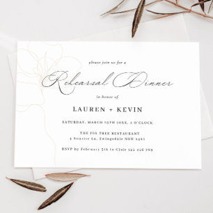 Illustrierte Rose Probe Abendessen Einladung