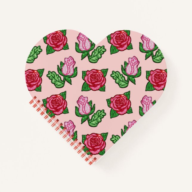Illustrierte Sequin-Rose Notizbuch (Vorderseite)