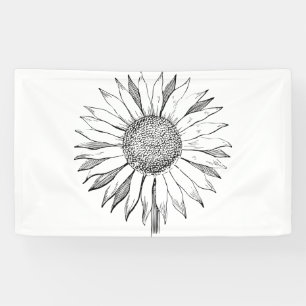 Illustrierte Sonnenblume Banner