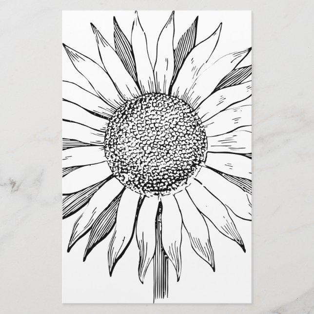 Illustrierte Sonnenblume Briefpapier (Vorderseite)