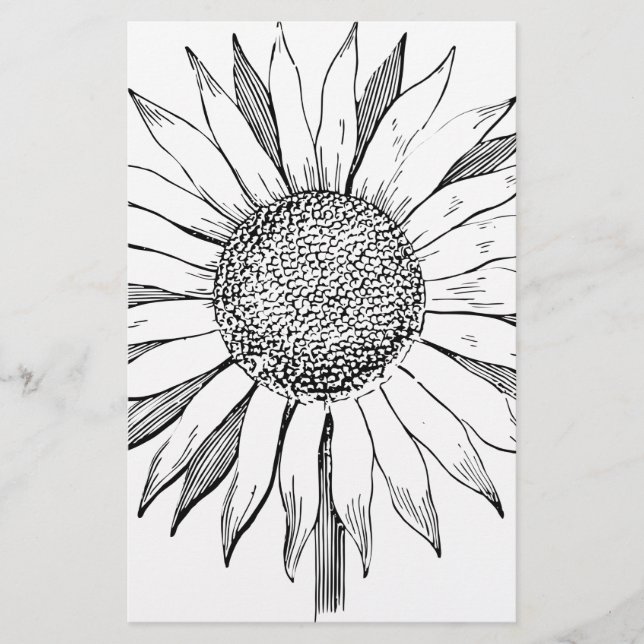 Illustrierte Sonnenblume Briefpapier (Vorderseite)