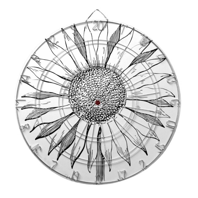 Illustrierte Sonnenblume Dartscheibe (vorne)