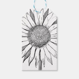 Illustrierte Sonnenblume Geschenkanhänger