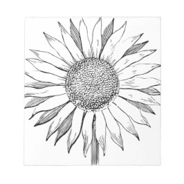Illustrierte Sonnenblume Notizblock