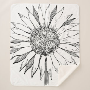 Illustrierte Sonnenblume Sherpadecke