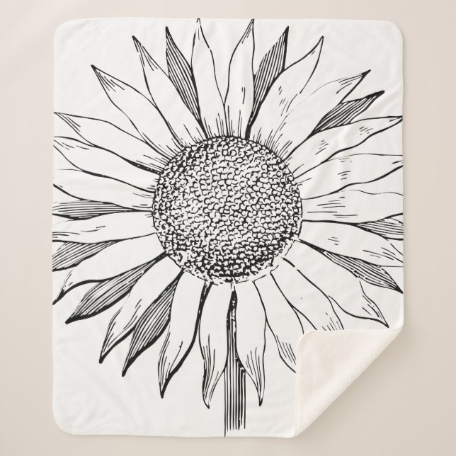 Illustrierte Sonnenblume Sherpadecke (Vorderseite)
