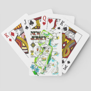 Illustrierte Spielkarten des Bundesstaates New Jer