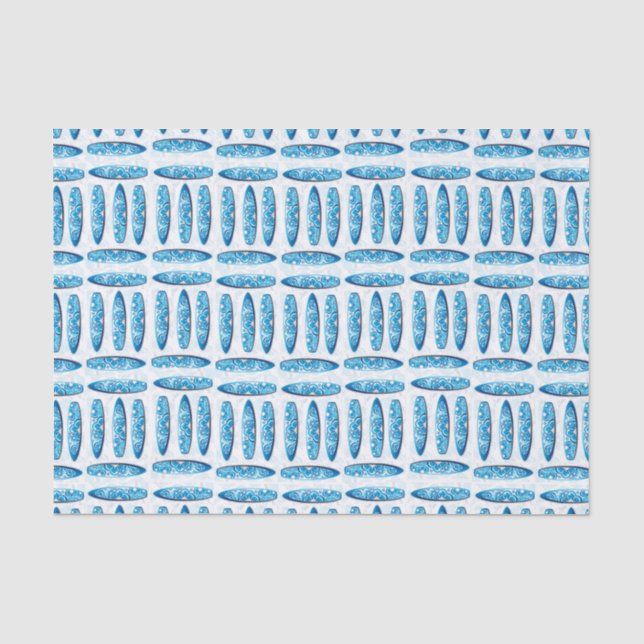 Illustrierte Surfbretter Seidenpapier (Vorderseite)