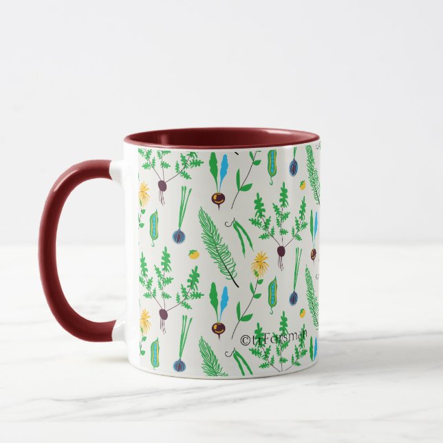 Illustrierte Tasse des Veggiegartens (Links)