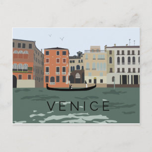 Illustrierte Venice Gondola Postkarte
