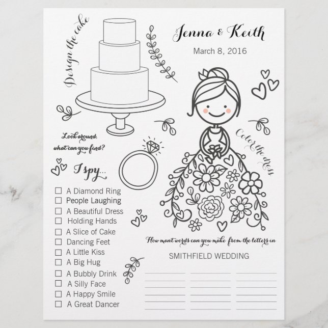Illustrierte Veranstaltungsseite für Hochzeitkids (Vorderseite)