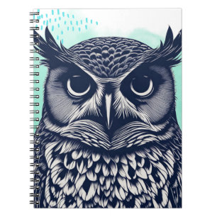 Illustrierte Virginia-Uhu   Notizbuch Journal Notizblock