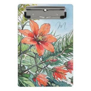 Illustrierte Wasserfarbe Botanische Orangenblüte Mini Klemmbrett