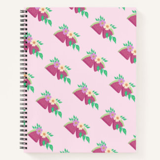 Illustrierte Wassermelone rosa Frucht Notizbuch