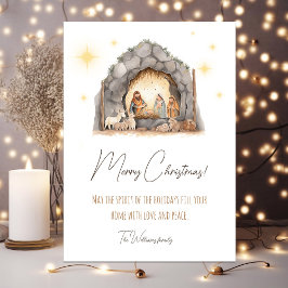Illustrierte Weihnachtskartenkrippe Feiertagskarte