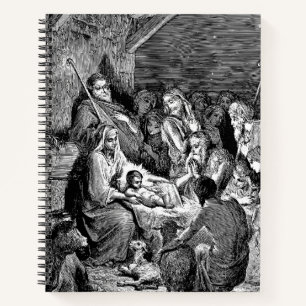 Illustrierte Weihnachtskrippe Notizbuch