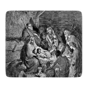 Illustrierte Weihnachtskrippe Schneidebrett