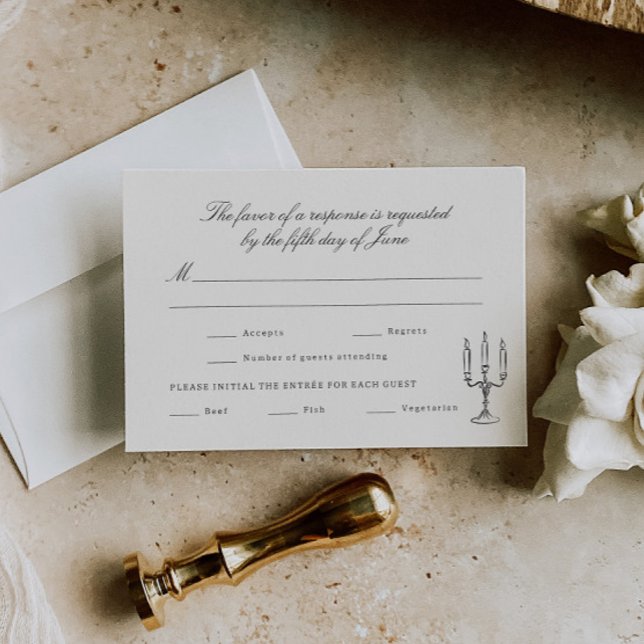 Illustrierte Whimsikeits-Hochzeit RSVP Karte (Von Creator hochgeladen)