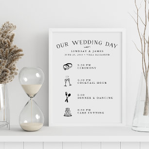 Illustrierter Hochzeitsterminplan Poster