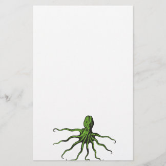 Illustrierter Kraken, grün und schwarz