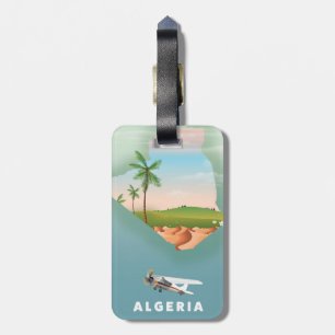 Illustrierter Reiseposter von Algerien. Gepäckanhänger