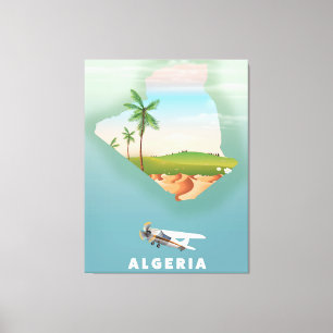 Illustrierter Reiseposter von Algerien. Leinwanddruck