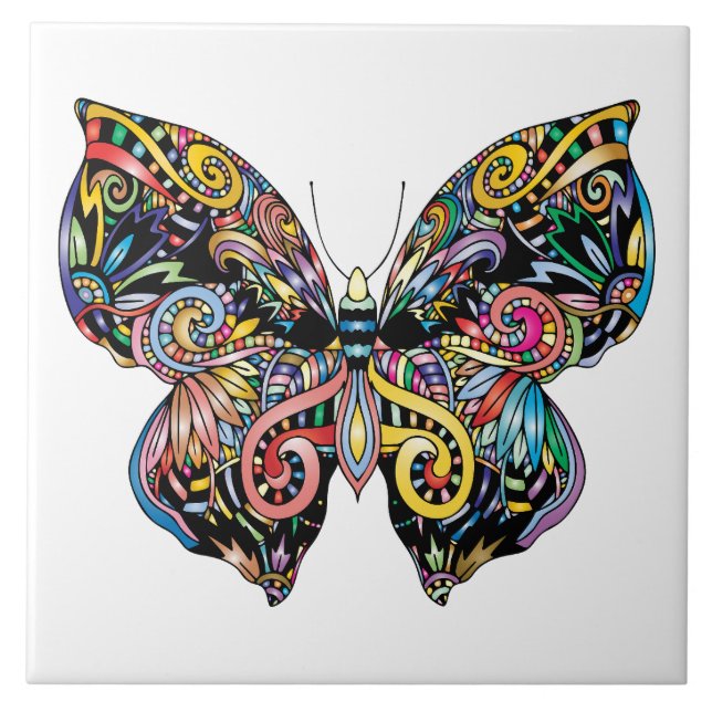 Illustrierter Schmetterling  Fliese (Vorderseite)