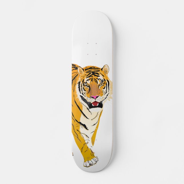 Illustrierter Tiger Skateboard (Vorderseite)