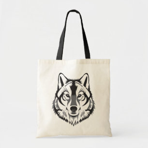 Illustrierter Wolf Tragetasche
