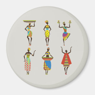 Illustriertes afrikanisches Frauenmagnet Magnet