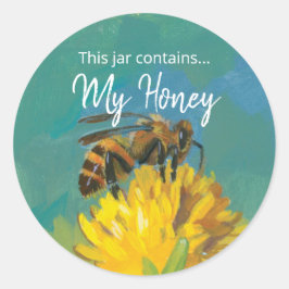 Illustriertes Bienenhoney-Canning-Jar-Label Runder Aufkleber