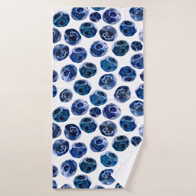 Illustriertes Blaubeeren-Set-Muster Badehandtuch (Badehandtuch)