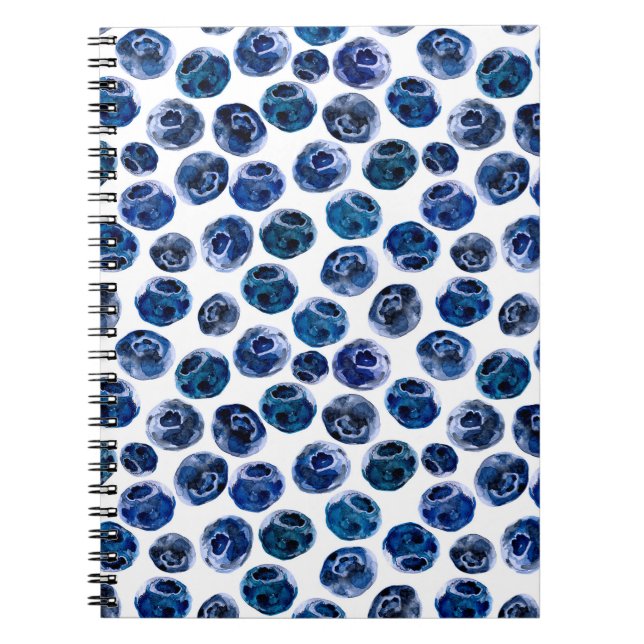Illustriertes Blaubeeren-Set-Muster Notizblock (Vorderseite)
