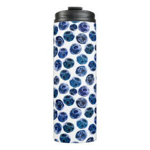 Illustriertes Blaubeeren-Set-Muster Thermosbecher