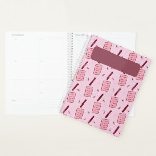 Illustriertes Bleistift- und Notizpapier-Muster Ro Planer