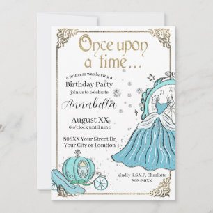 Illustriertes Cinderella-Märchenthema Einladung