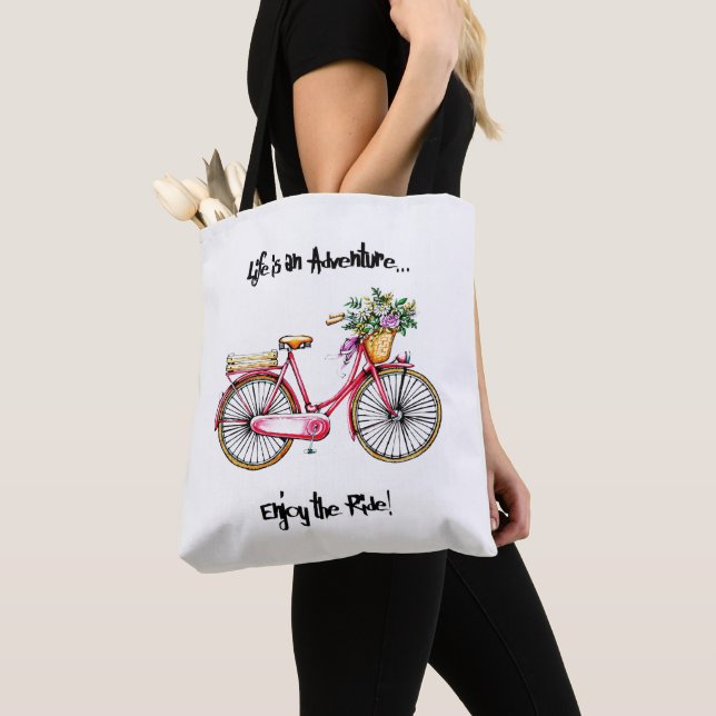 Illustriertes Fahrrad mit Blumenkorb Tasche (Von Nahem)