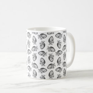Illustriertes Herzdiagramm KUSTOM HINTERGRUNDFARBE Kaffeetasse