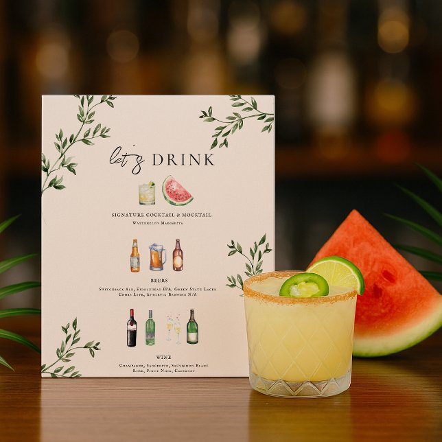 Illustriertes Hochzeitstil-Bar-Poster Poster (Von Creator hochgeladen)