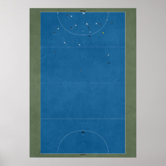 Illustriertes Hockeyfeld von oben Poster