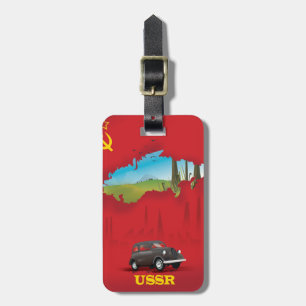 ILLUSTRIERTES Kartenposter der UdSSR Gepäckanhänger
