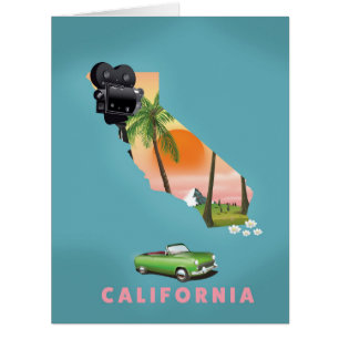 Illustriertes Kartenposter in Kalifornien