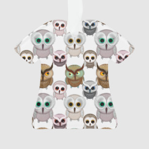 Illustriertes Owls-Muster Ornament