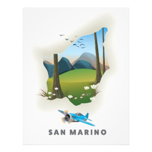 Illustriertes Reiseplakat von San Marino. Fotodruck