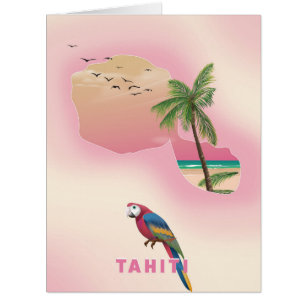 Illustriertes Reiseplakat von Tahiti