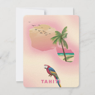 Illustriertes Reiseplakat von Tahiti