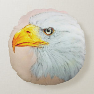 Illustriertes Rundkissen - Adler Rundes Kissen