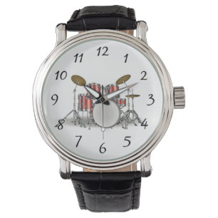 Illustriertes TrommelSet Armbanduhr